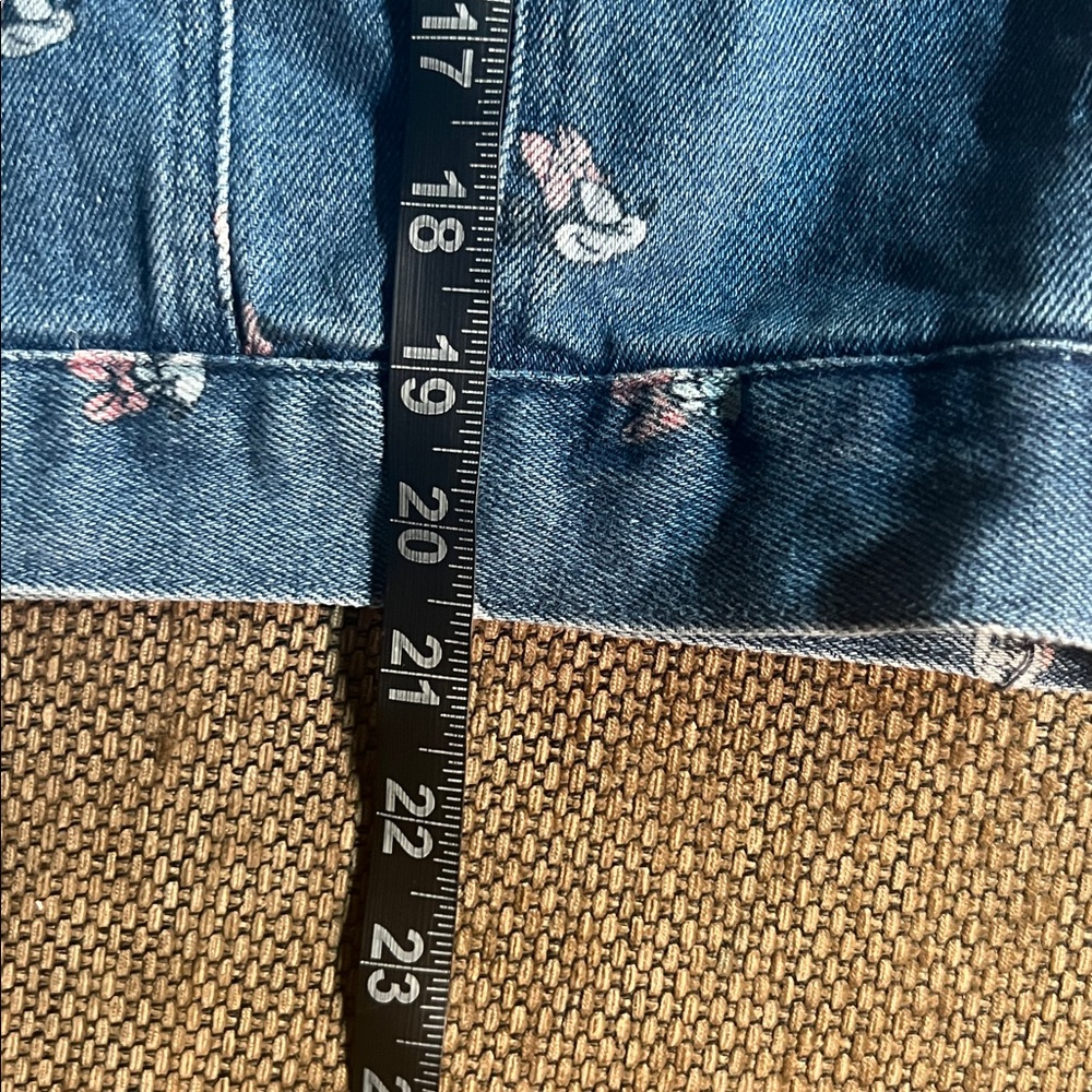 Disney womens Minnie Mouse XL Blue‎ Floral cropped jean trucker Jacket - Picture 9 of 9